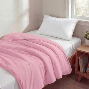 Kickee Pants Fluffle Toddler Blanket with Embroidery, Light Pink